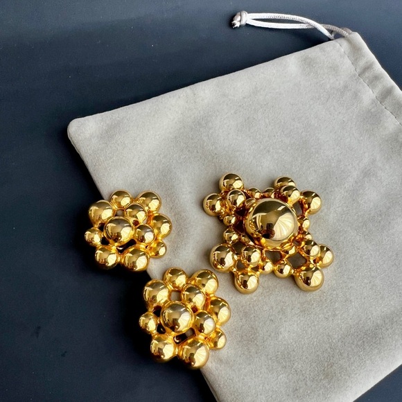 Gem-Craft Gold Bubble Brooch Set - Picture 7 of 12